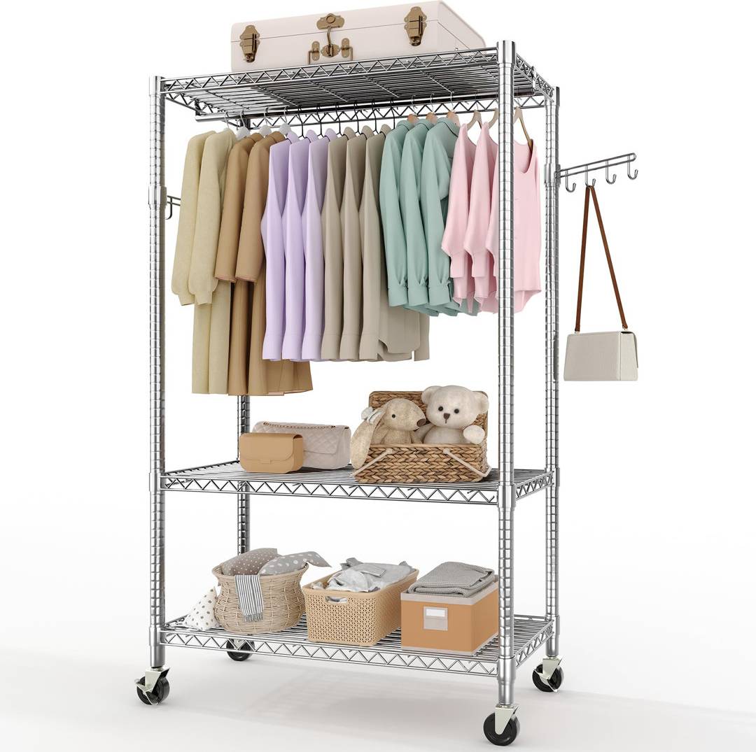 Williston Forge Adjustable Silver Clothes Rack