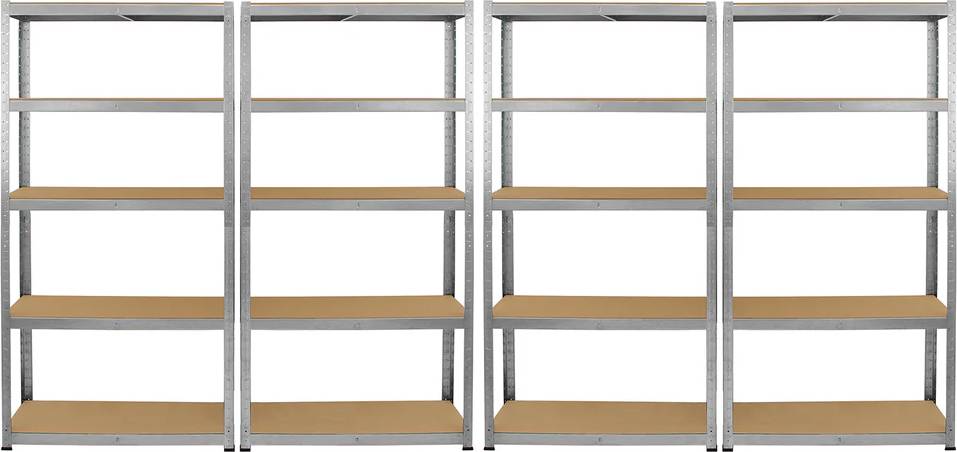 MonsterShop Monster Racking 4 X Galwix Galvanised Steel Shelves Set Shelving System