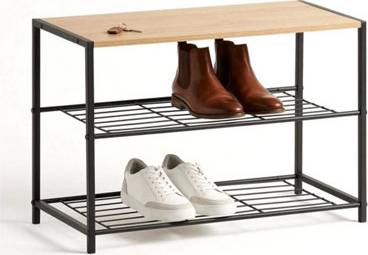 B&Q 2-Tier Shoe Bench Hallway Storage Shoe Rack