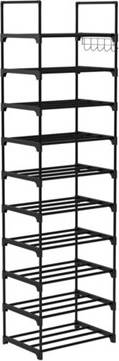 B&Q 10 Tier Metal Wooden Shoe Storage Rack Shoe Rack