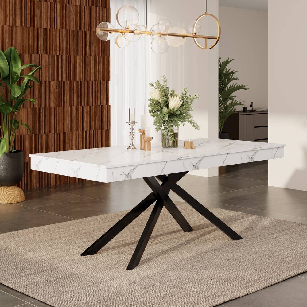 ModernLuxe Extendable Dining Table White Dining Table