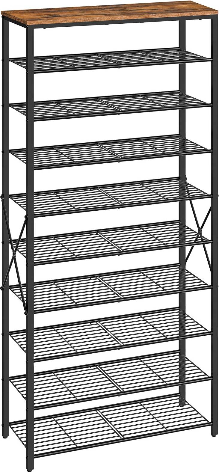 Hoobro 10-Tier Shoe Rack Adjustable Metal Mesh
