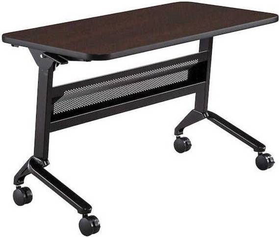 SAFCO Flip-N-Go Rectangular Training Table Black Mocha Table