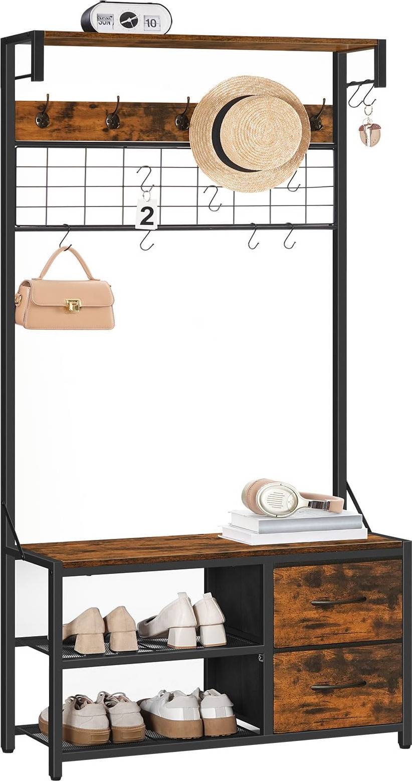 Shoe and coat storage Hoobro Coat Rack 4-in-1 with Shoe Storage Bench Shoe Rack