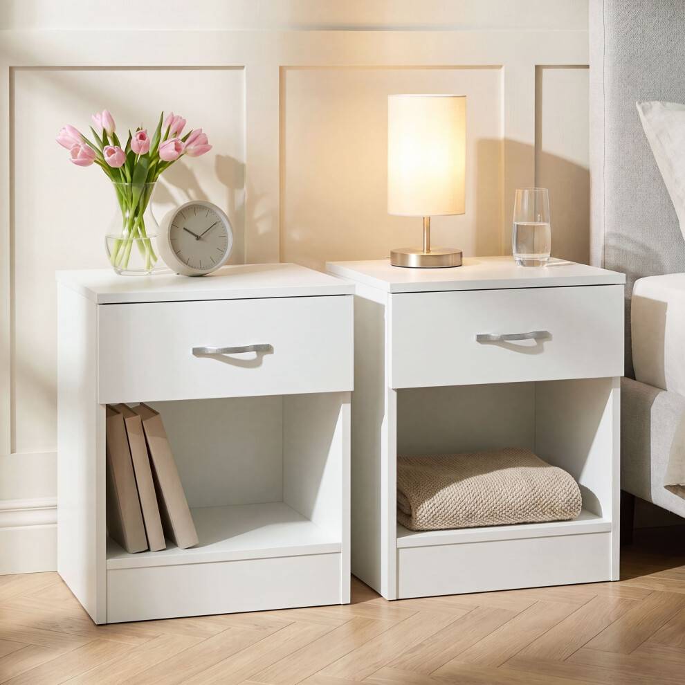 Vida Designs Riano Bedside Table Set 2 1 Drawer Chest Nightstands Bedside Table 2pcs