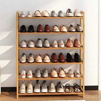 B&Q 6 Tiers Bamboo Shoe Rack Organiser Shoe Rack