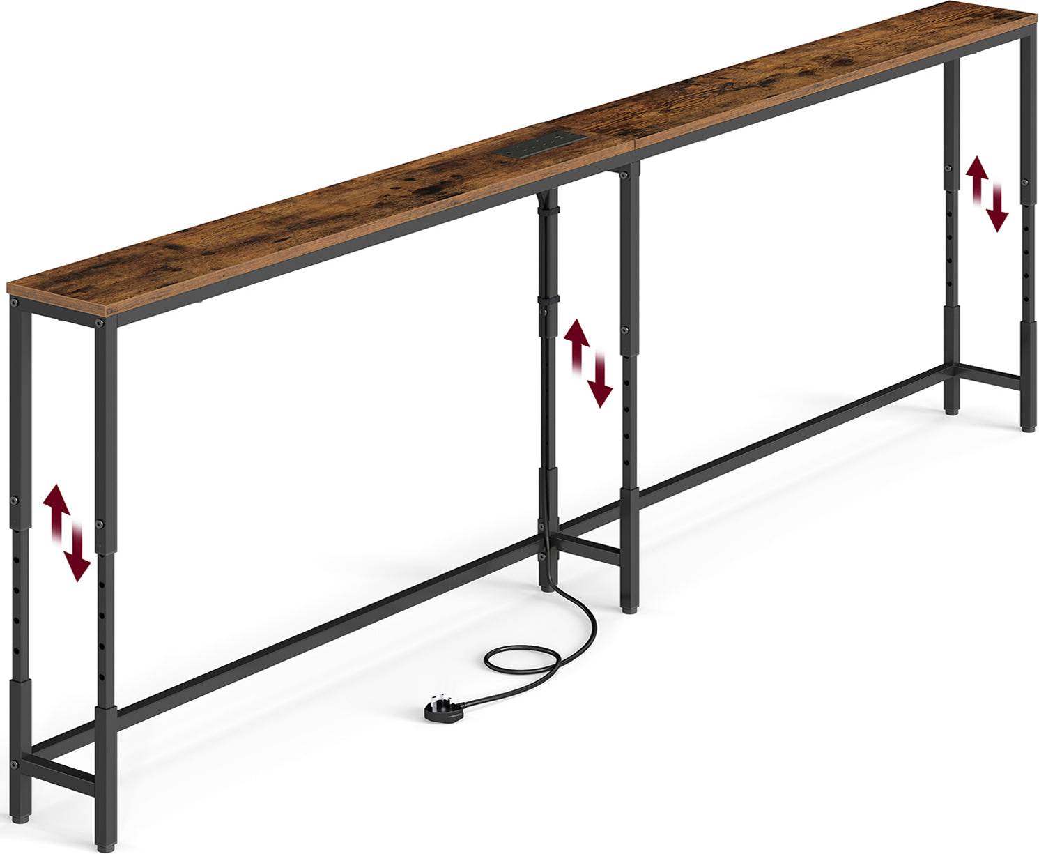 Vasagle Adjustable Narrow Console Table With Power Outlets Console Table