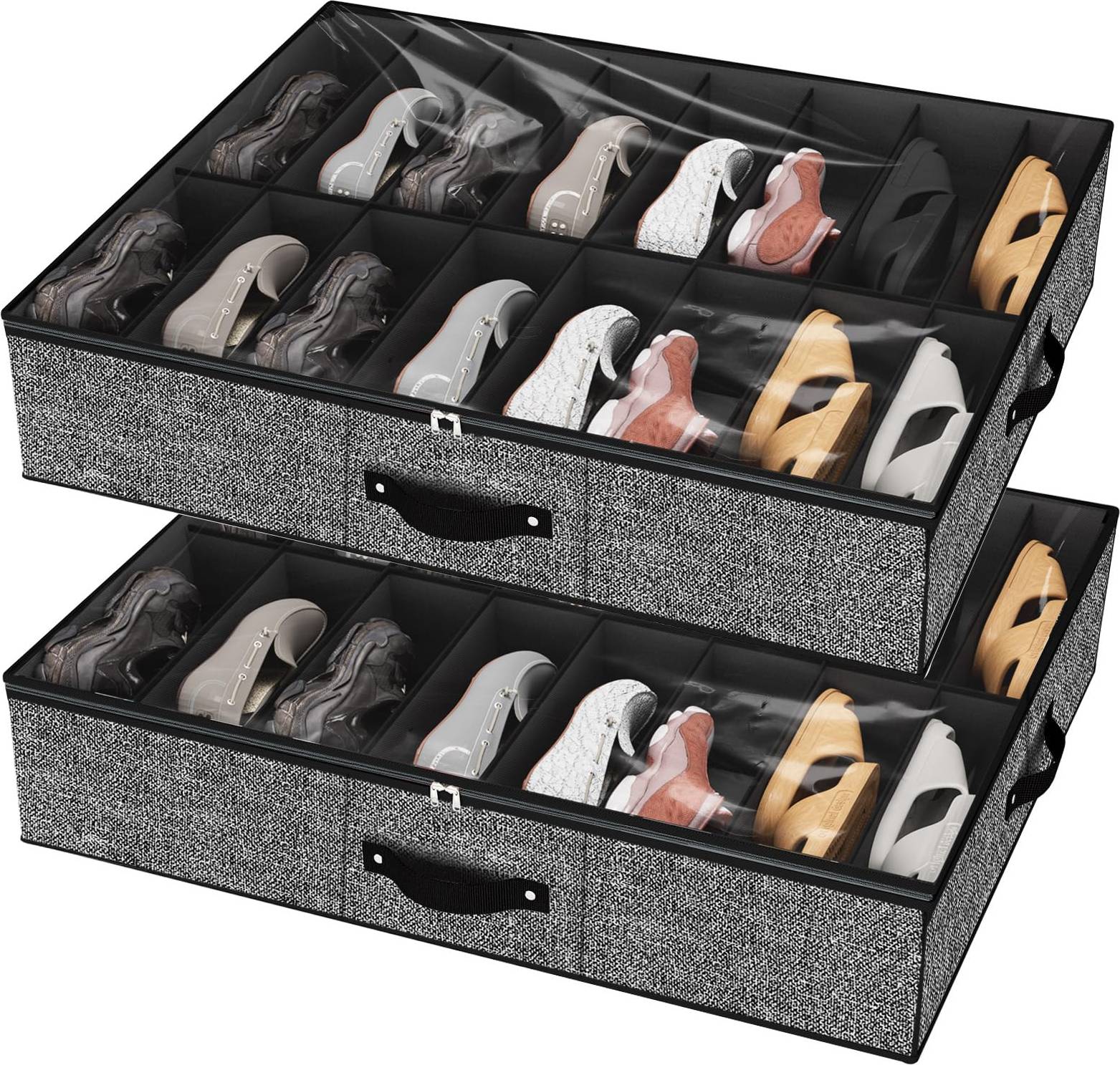 Veronly 32 Pairs Shoe Storage Box Set Shoe Rack 32pcs