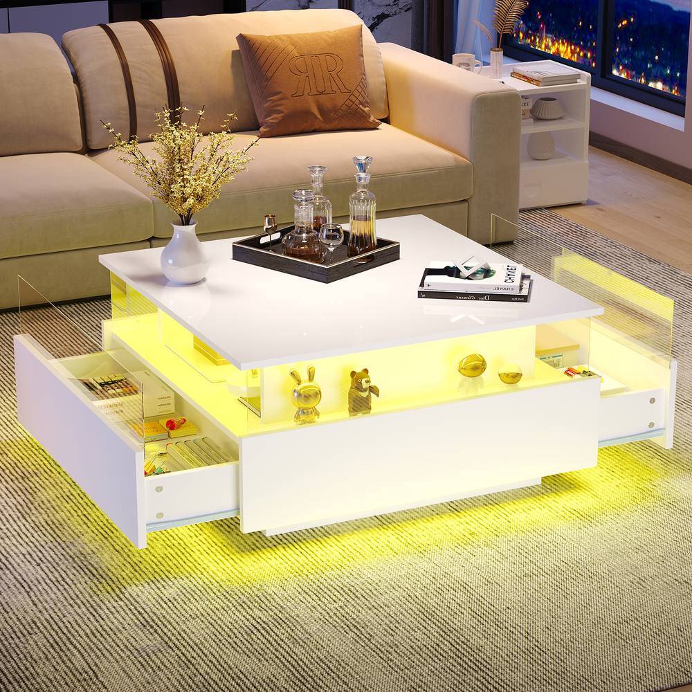 Square High Gloss LED Coffee Table