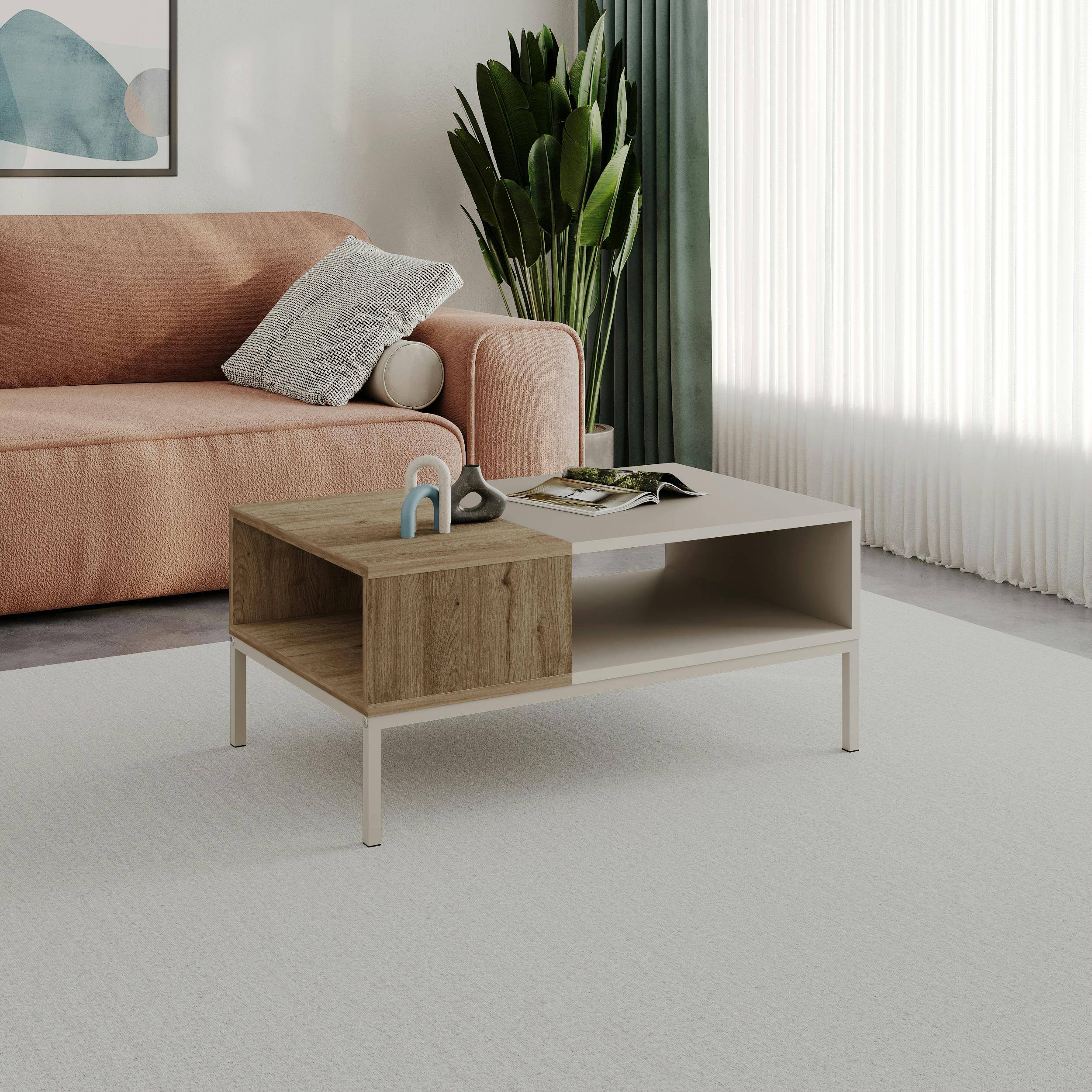 Decortie Modern 90Cm Rectangular Coffee Table Coffee Table