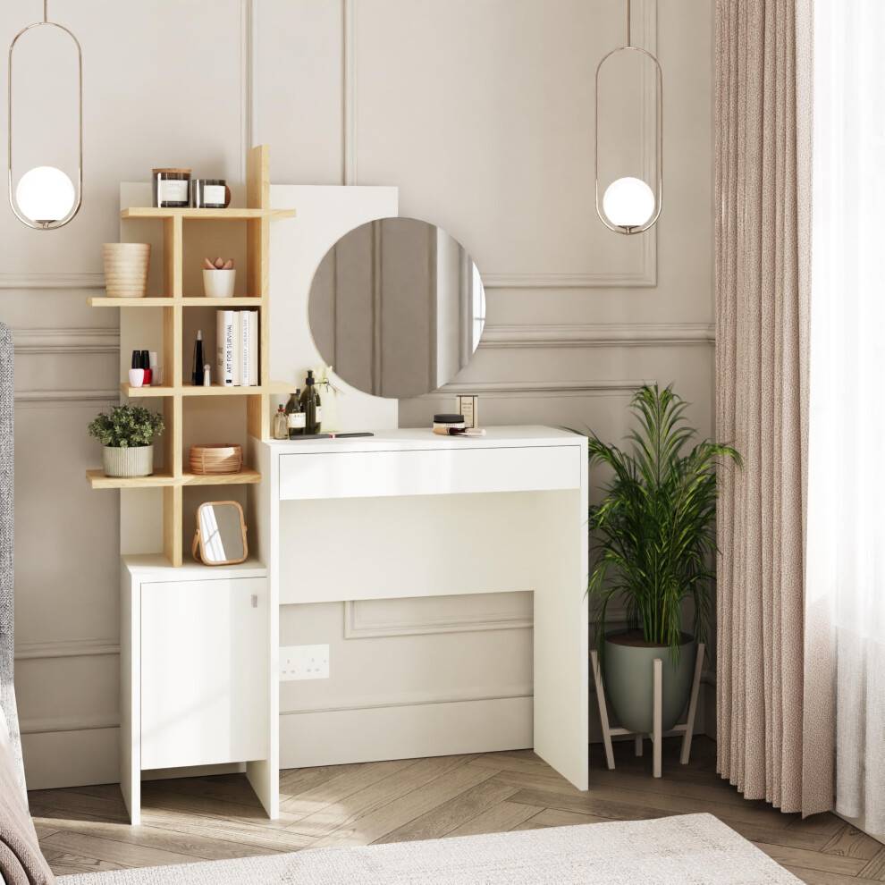 GFW Freyja Dressing Table Set White Dressing Table