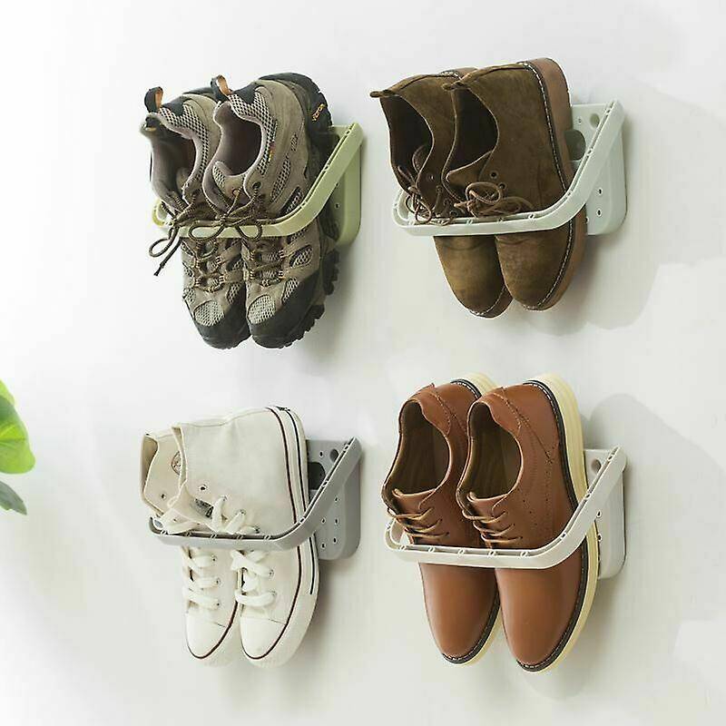 Kikidex Foldable Wall Mounted Shoe Rack Set 4 Pieces Shoe Rack 4pcs
