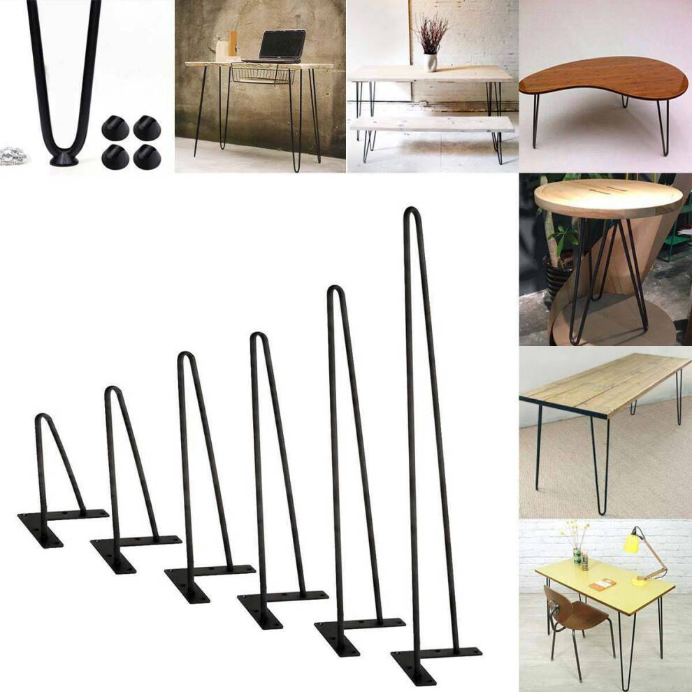 YouseaHome 16 Inch 2 Rods Hairpin Table Legs Table Leg