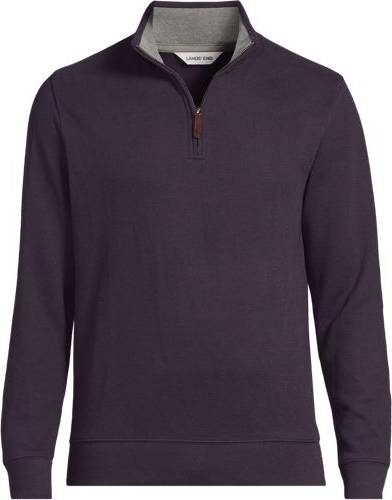 Quarter zip pullover Lands' End Rib Quarter Zip Pullover Sweater - Red