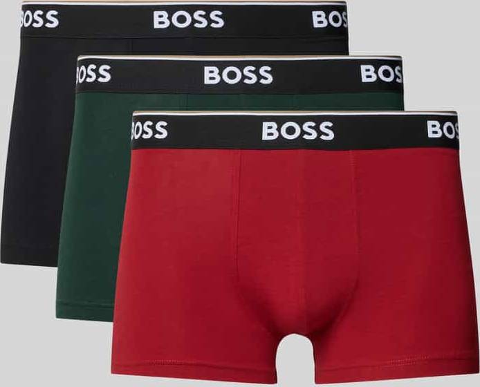 BOSS Three-Pack Logo Power Assorted Trunks - Red