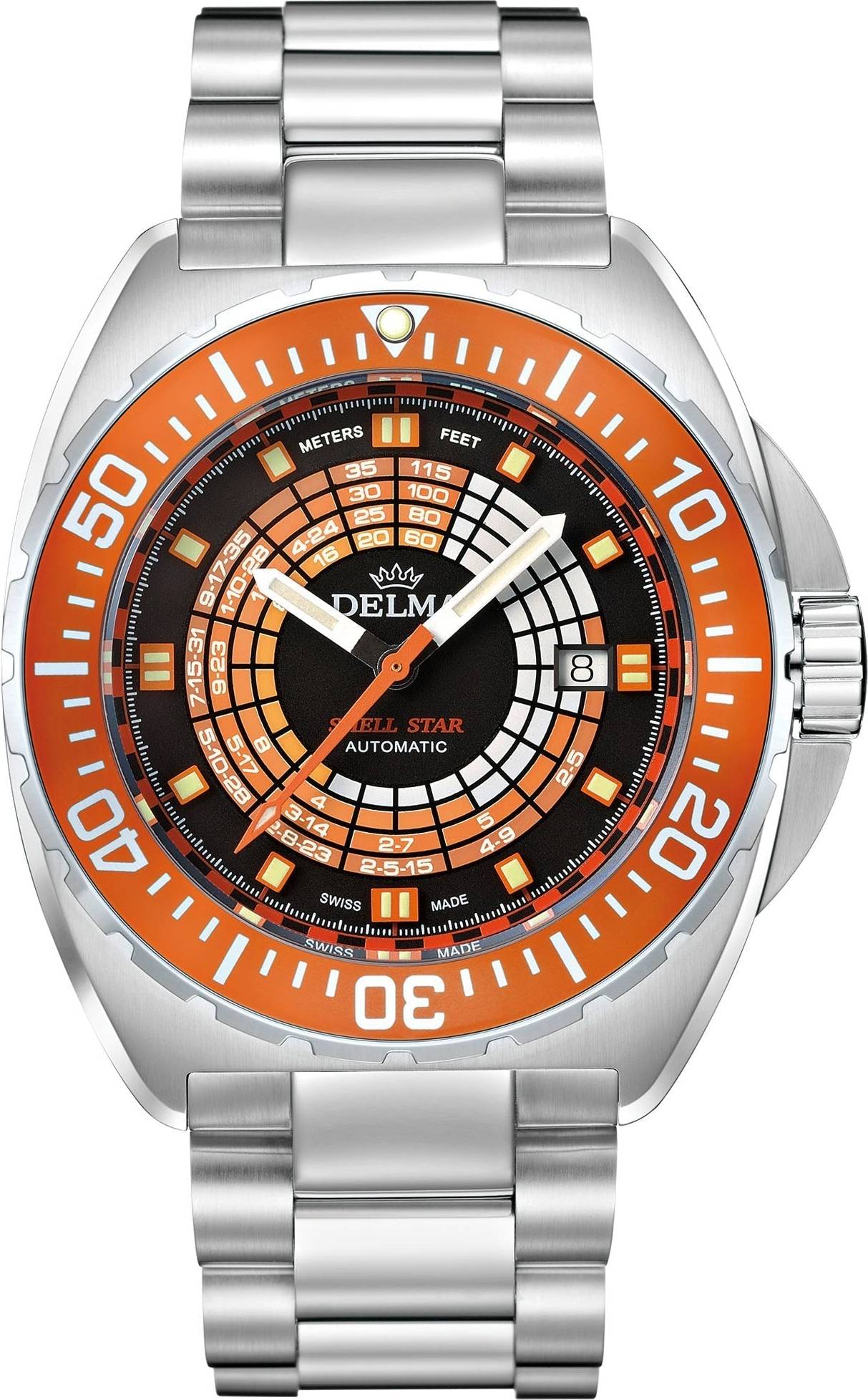 Delma Shell Star Decompression Timer Steel Watch