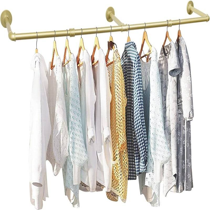 Wall mounted clothing rack No 72 Inch Gold Wall Mounted Clothes Rack Clothes Rack 72x72"
