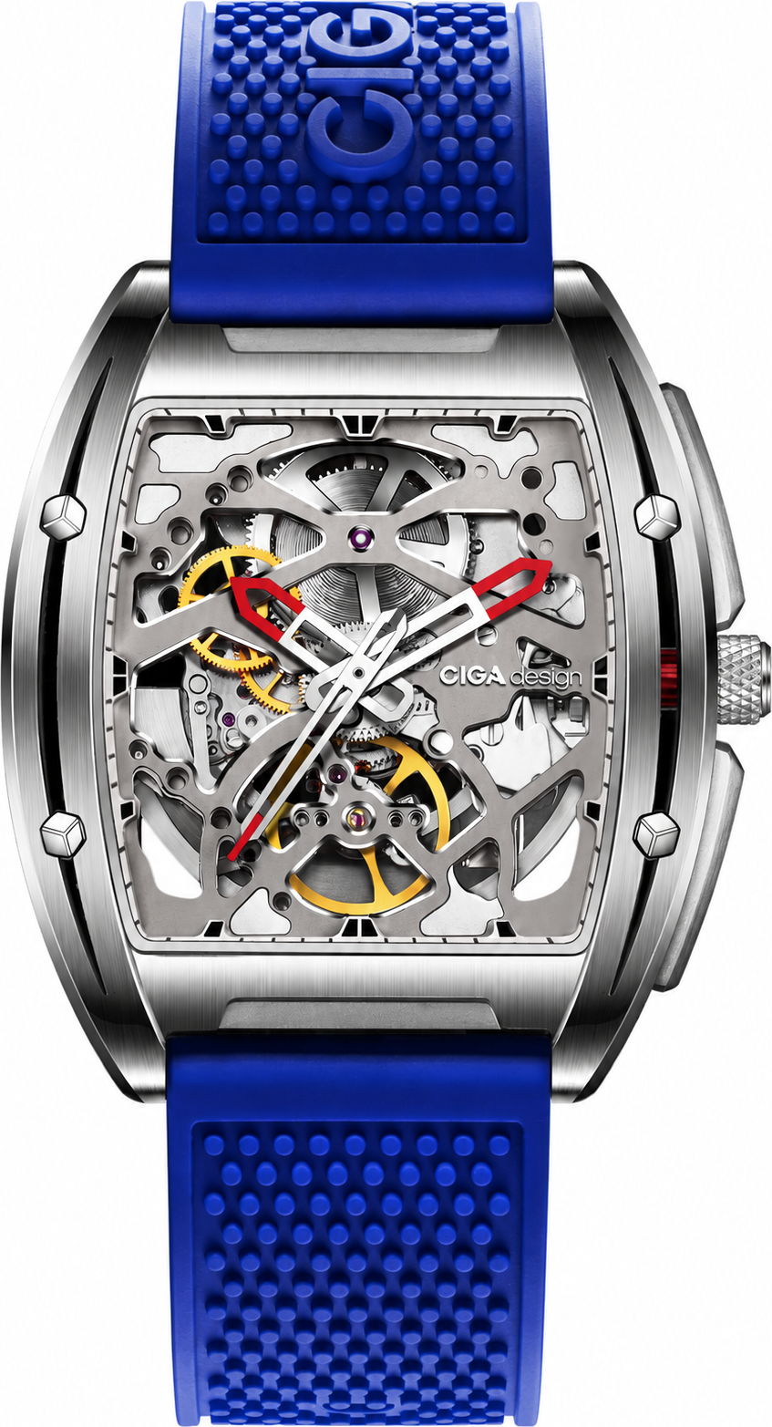 Edge Skeleton Blue Watch
