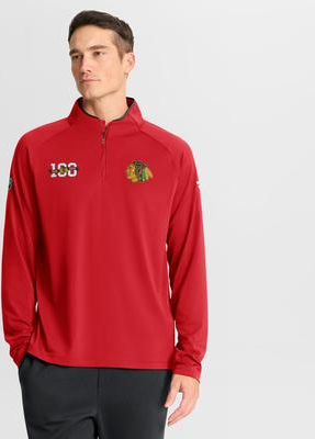 Fanatics Red Chicago Blackhawks Authentic Pro Rink Training Centennial Raglan Quarter Zip Pullover - Red