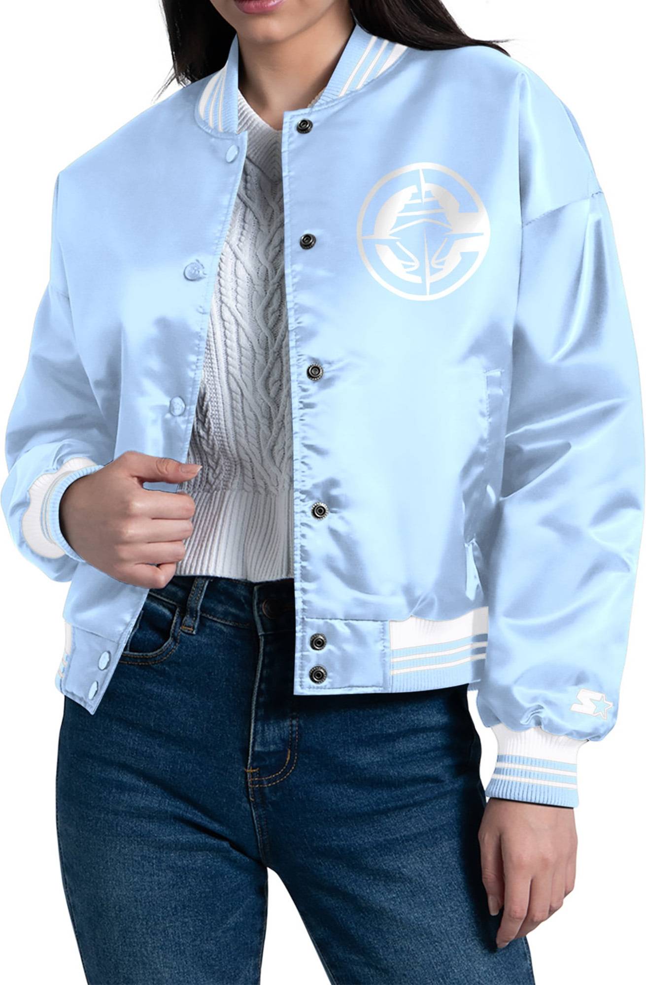 Starter Light Blue LA Clippers Printed Script Jacket