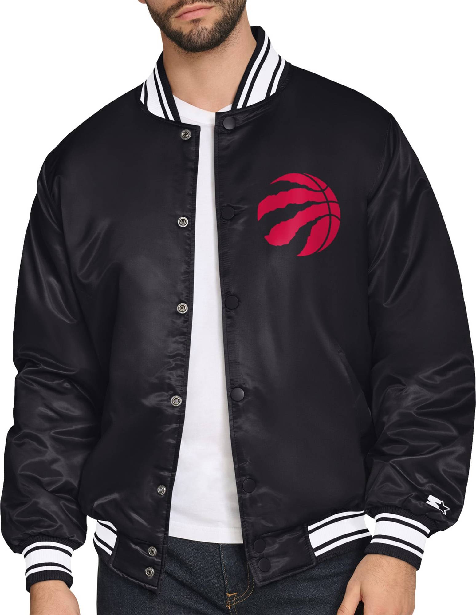 Starter Toronto Raptors Triangle Varsity Jacket - Black