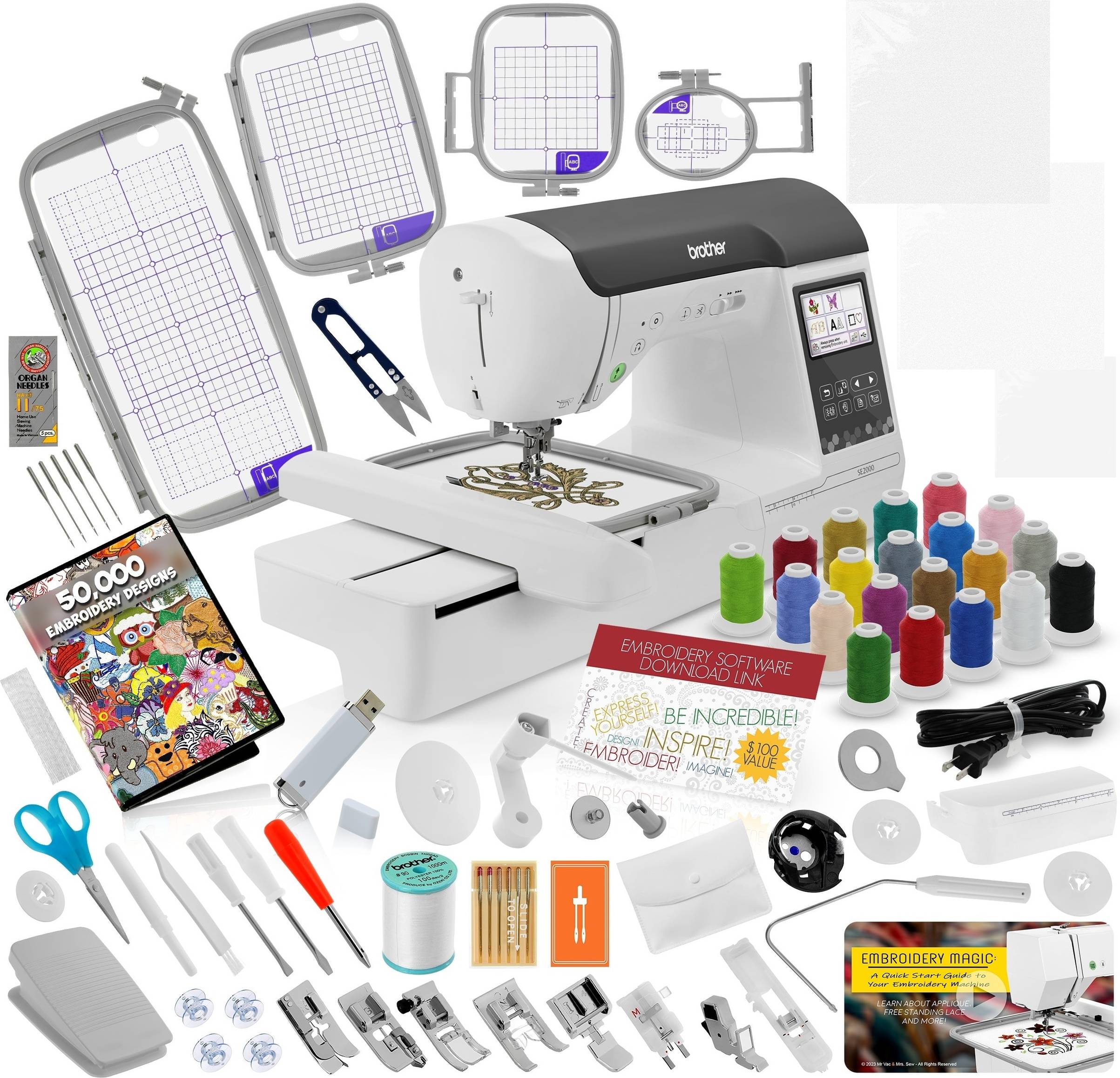 Brother embroidery machine Brother SE2000 Sewing and Embroidery Machine Bundle