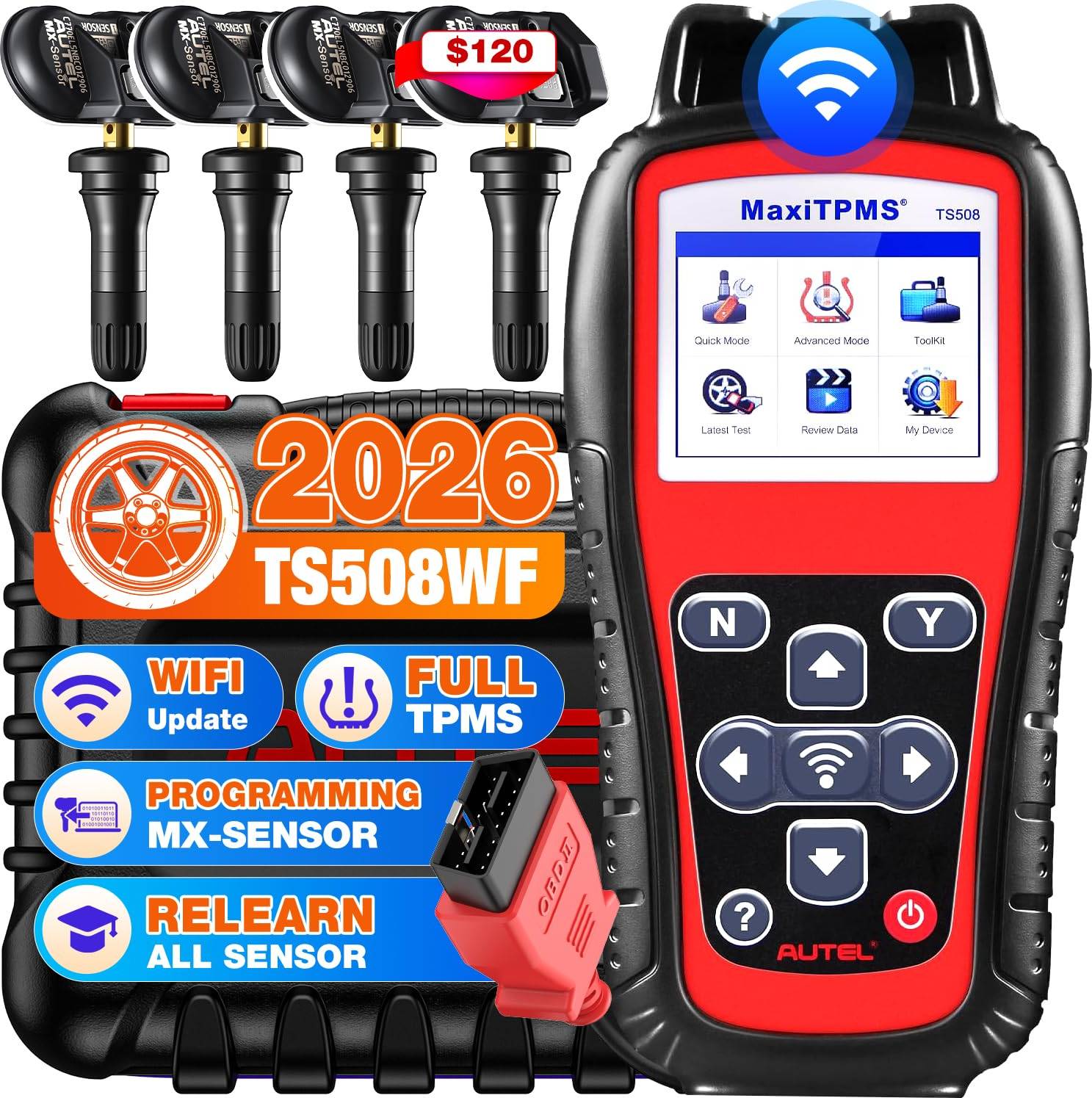 Obd2 Autel MaxiTPMS TS508WF WiFi Wireless Code Reader