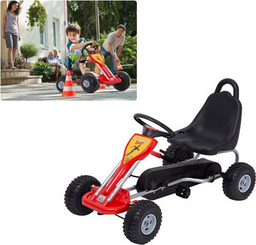 Homcom Kids Ride on Pedal Go Kart W/Hand Brake-Red
