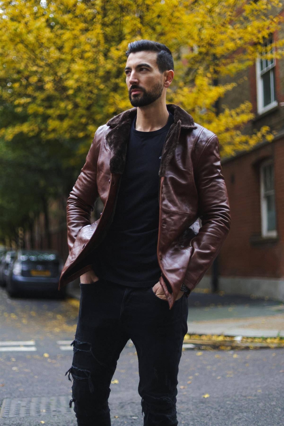 Infinity Leather Mens Reefer Jacket - Multi