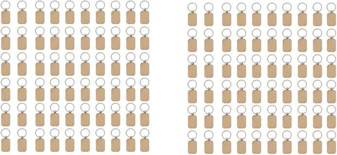 Typecat Blank Rounded Rectangle Wooden Keychain - Blank