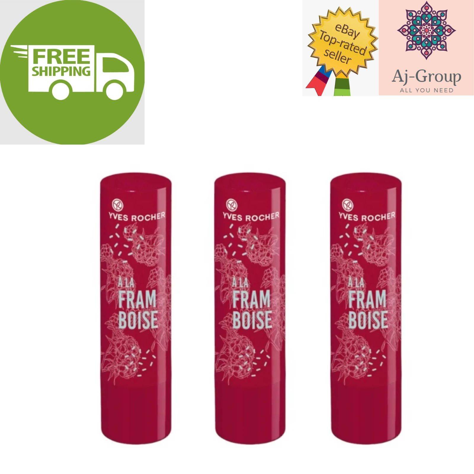 Yves Rocher Raspberry Tinted Lip Balm 4.8g 3 x