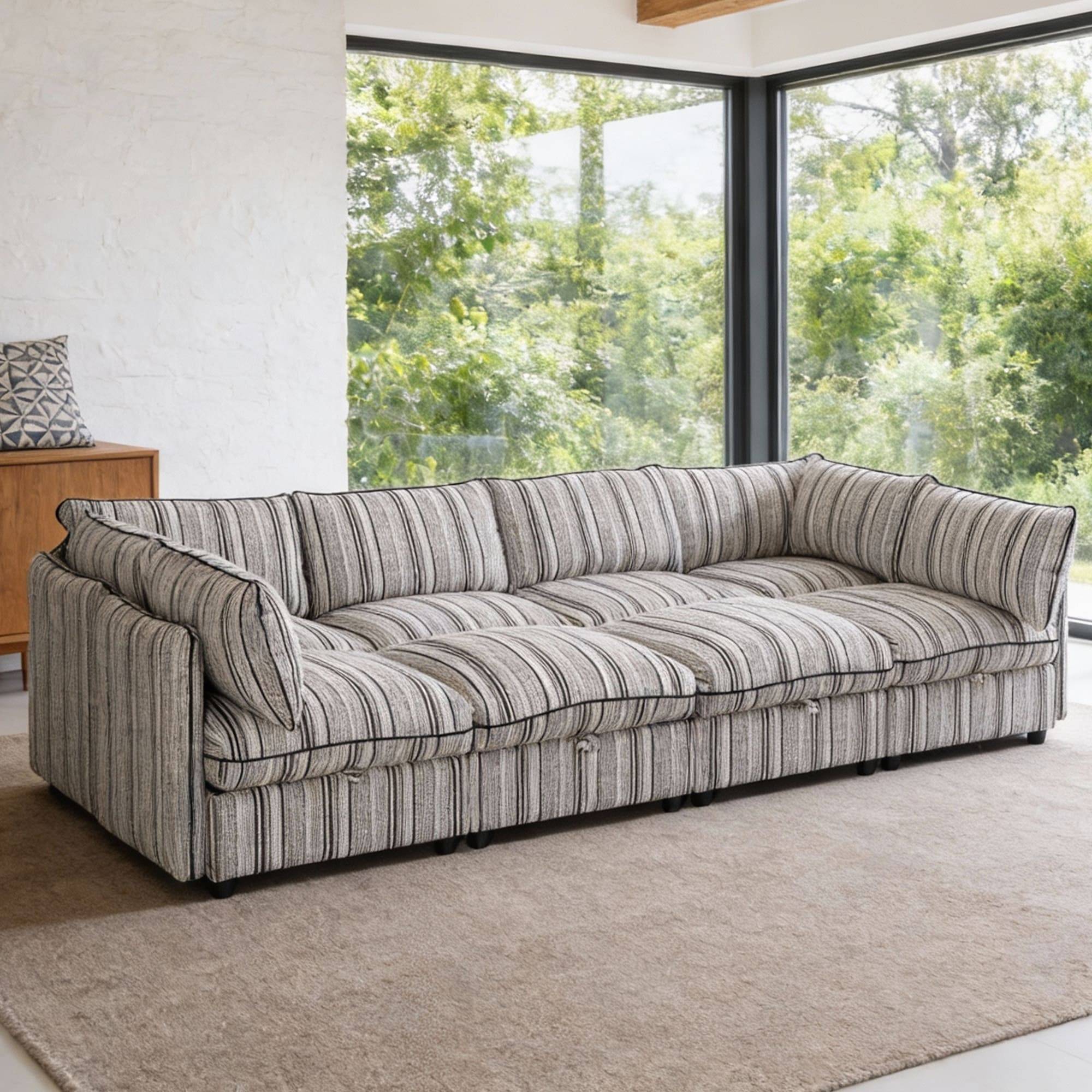 Sectional sofa bed GDFSTUDIO Convertible Modular Sectional Sofa Bed Sofa