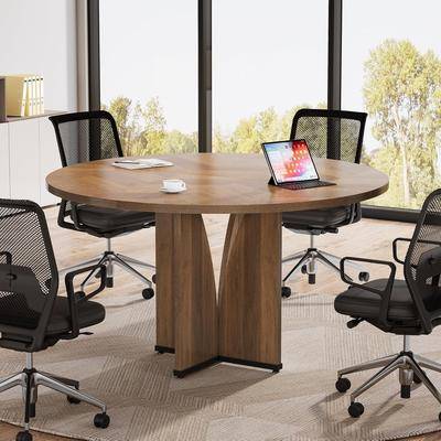 39 Inch Round Conference Table With Sturdy Base
