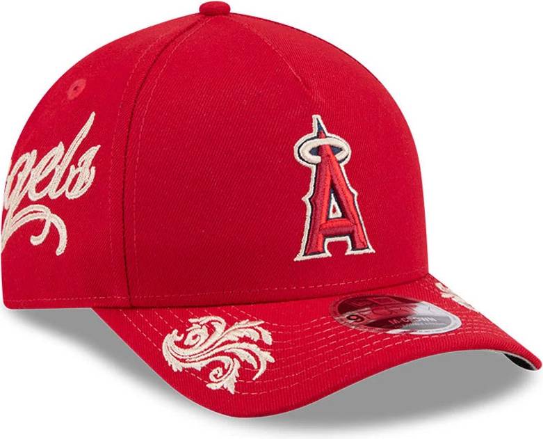 New Era MLB Script Red 9FORTY M-Crown A-Frame Adjustable Cap - Script Red