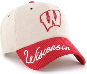 '47 Wisconsin Badgers Rope Script Clean Up Adjustable Hat - White/Red