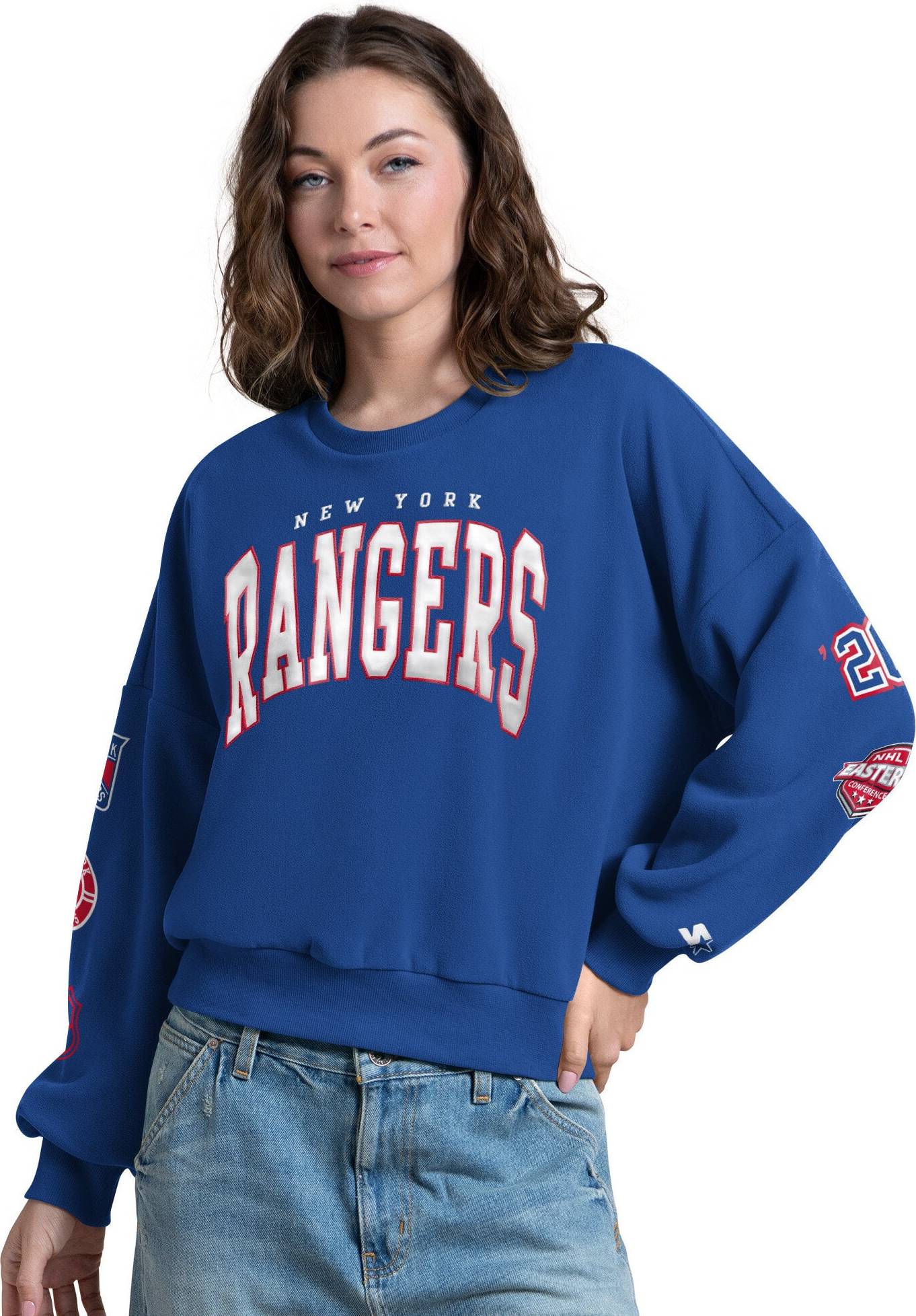 Starter Blue New York Rangers Fan Catch Sweatshirt - Ran Blue