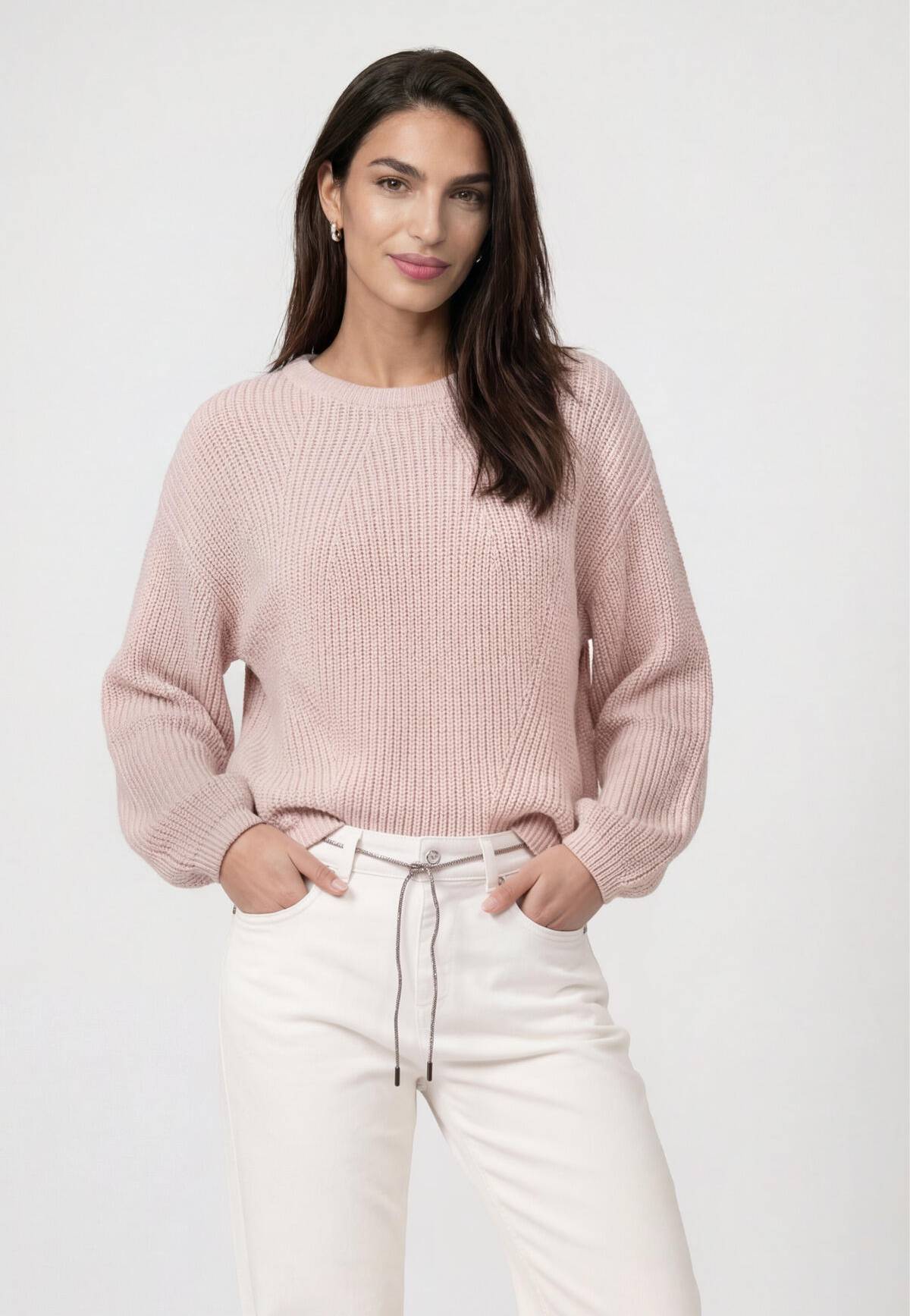 Basic Strickpullover Rosewater