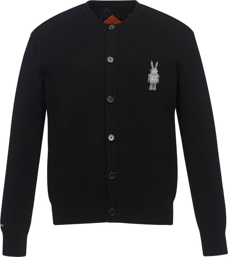 MCM Rabbit Patch Cardigan Wool - Black