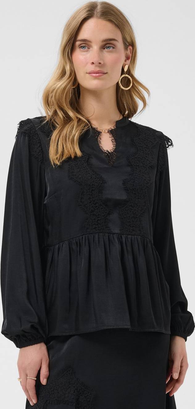 Cream Bluse - Sort
