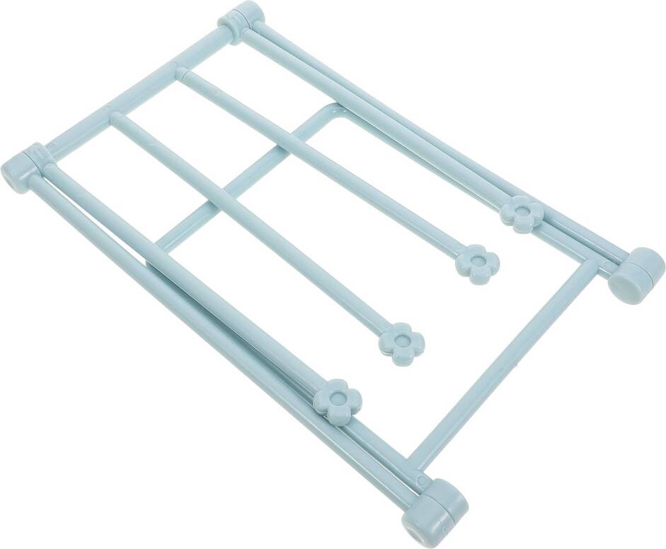 Dish rack Kitchen Dish Rag Holder Blue Countertop Towel Rack Hook & Hanger