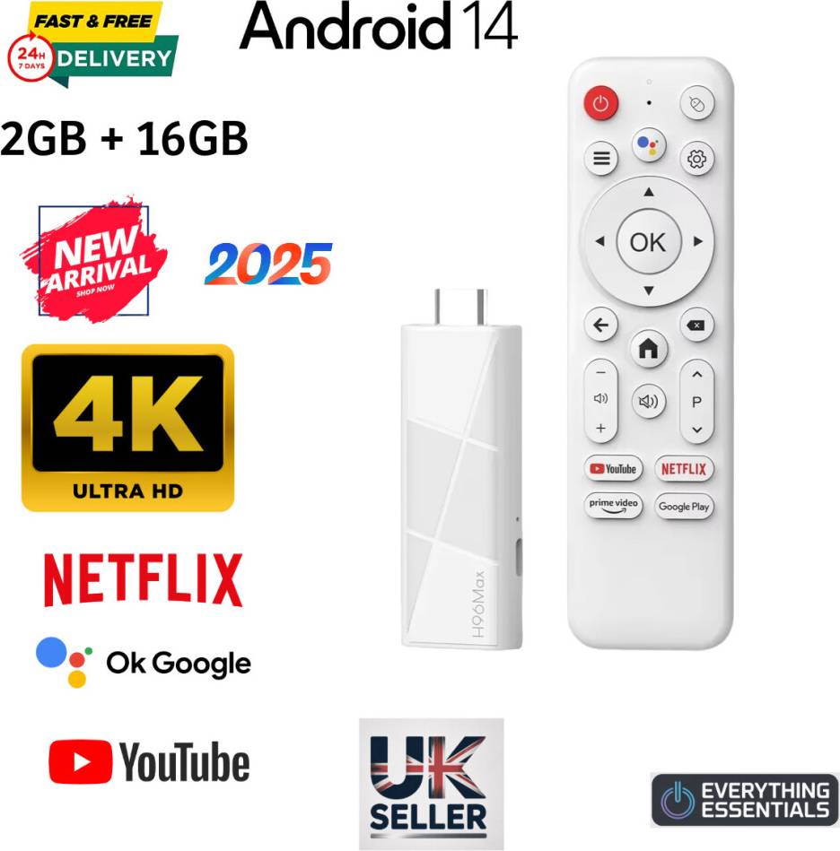 Amazon prime H96 4K Max RK3518 Android 14.0 Smart TV Stick