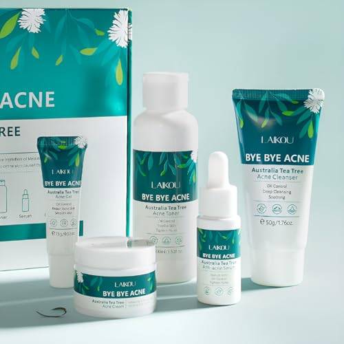 LAIKOU Tea Tree Acne Skincare Set Kit