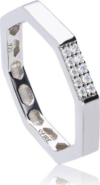Diamonfire Octagonal Ring - Silver
