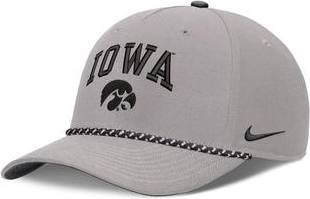 Nike Gray Iowa Hawkeyes Primetime Rise Rope Adjustable Hat - Gray/Black
