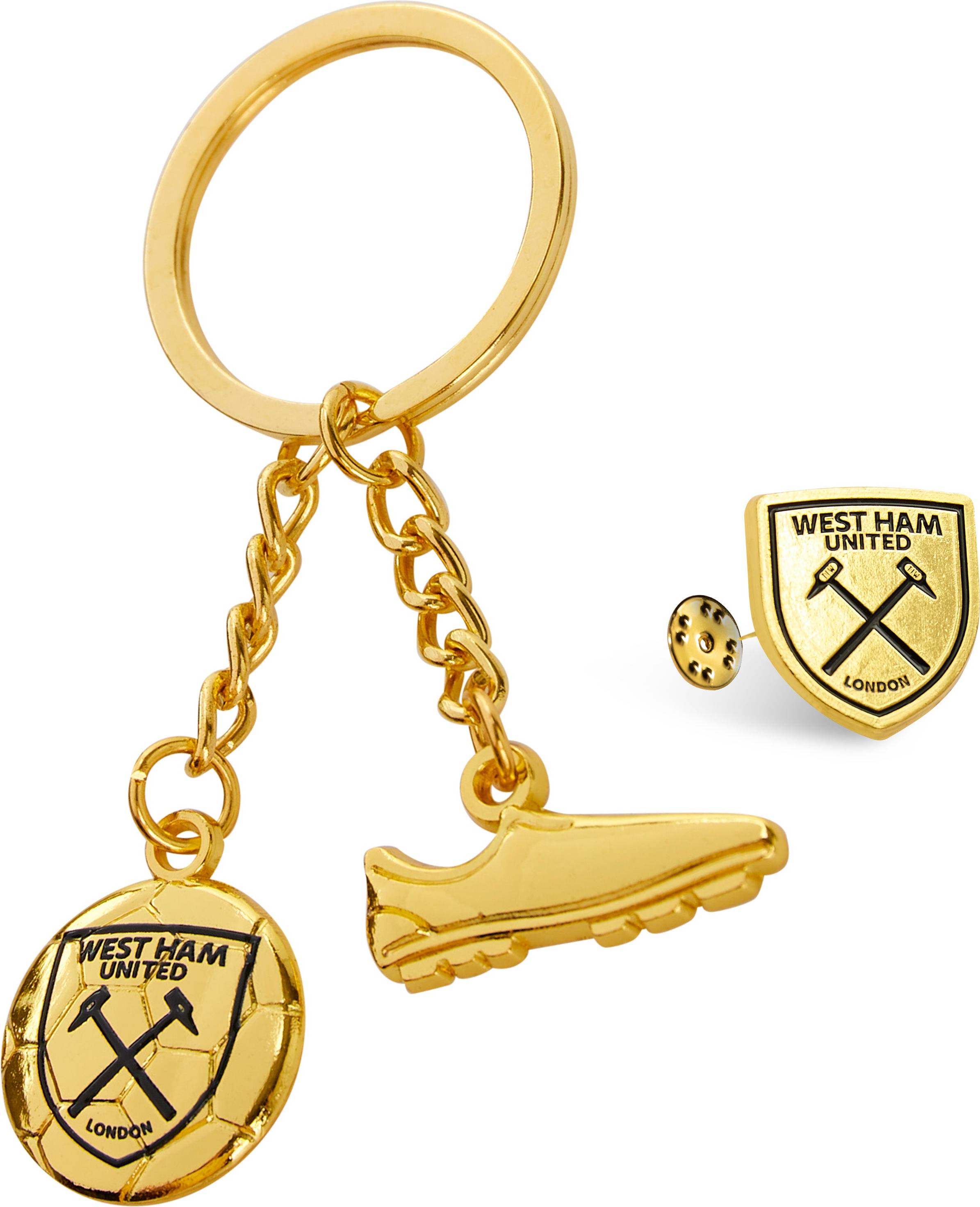 Keyring and Pin Badge Set - Gold