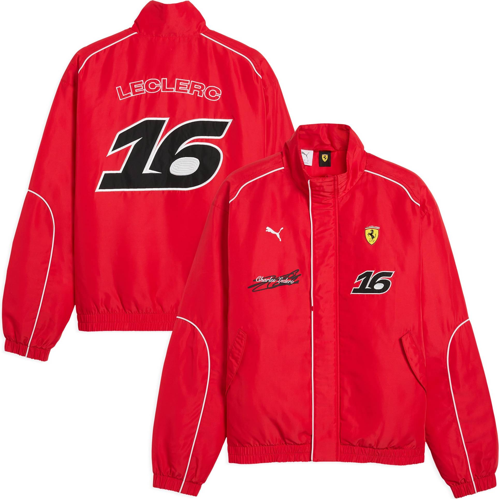Scuderia Ferrari F1 Driver Charles Leclerc Racing Jacket - Red