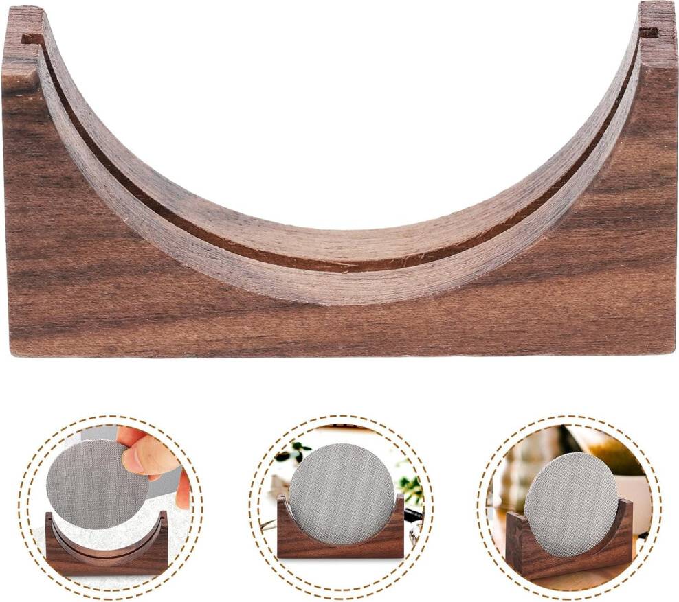 HKHBJS Wooden Coffee Filter Holder Rack