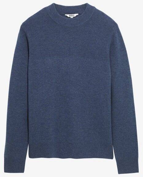 Aigle Col Rond Colorblock Pullover Herr Moonlight