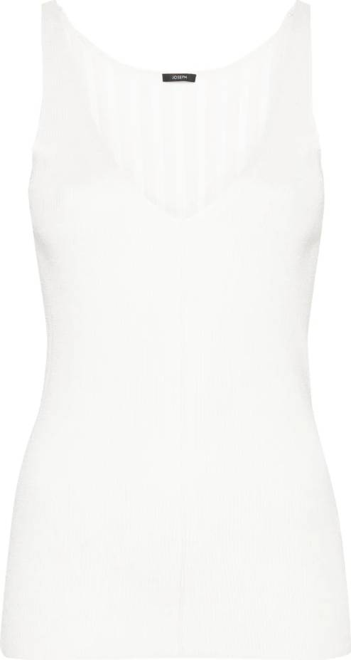 Satiny Rib Tank Top - Hvid