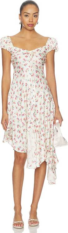 For Love & Lemons Robe Mi-Longue Cherry Mae Multi